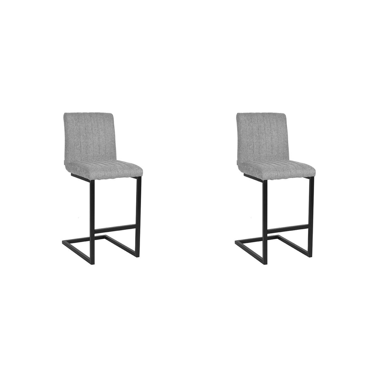 BARHOCKER Milo Grau 53/41/100 cm 2er-Set - Hellgrau, Textil (41/100/53cm) - LABEL51