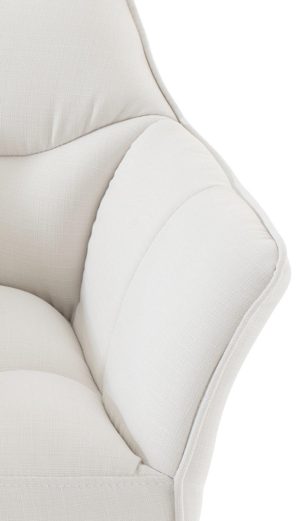 SESSEL Stoff weiß - Schwarz/Weiß, Textil/Metall (64/75/48cm) - CLP