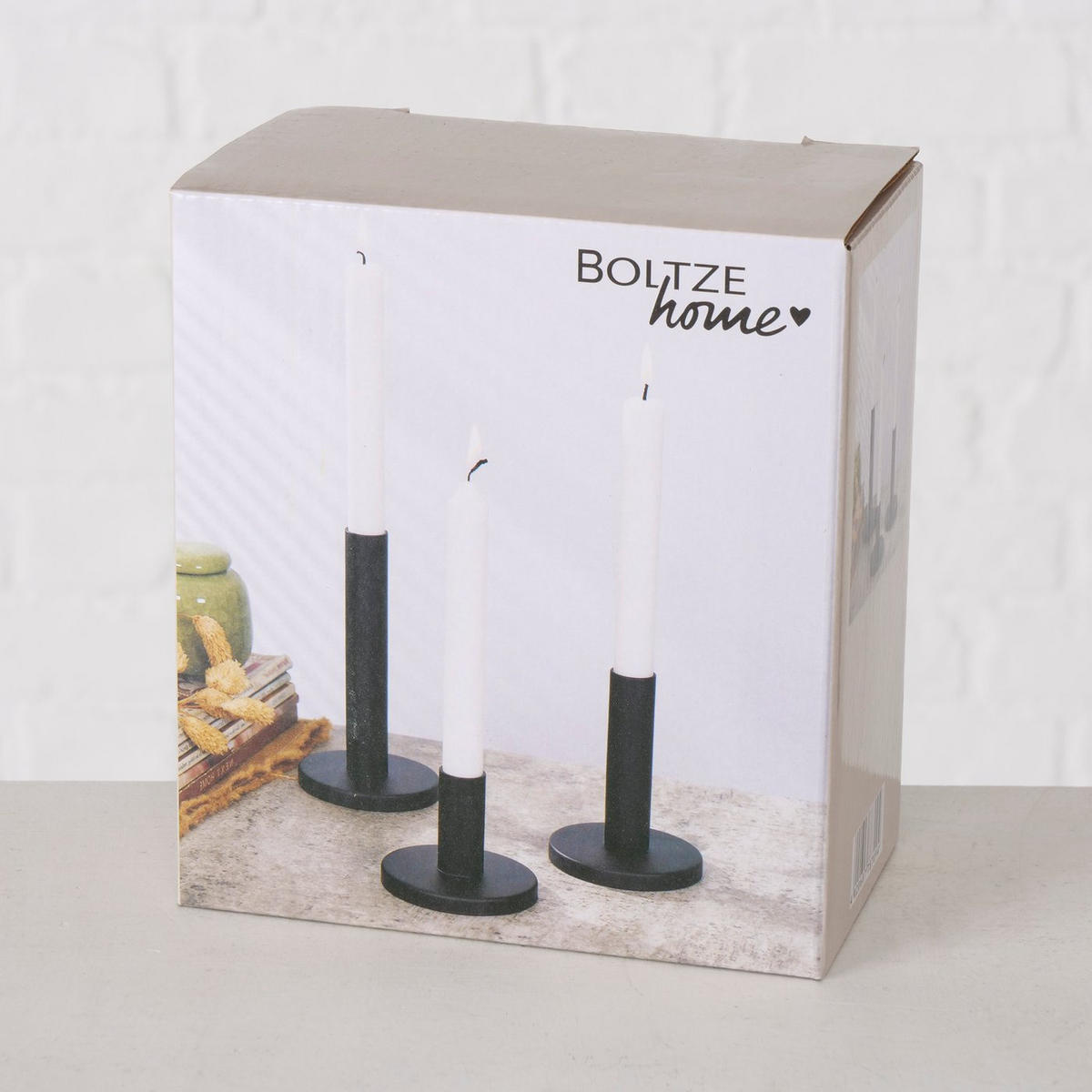 METALLKERZENHALTER 3er Set Malko - Schwarz, Metall (9/16/9cm) - Boltze Home