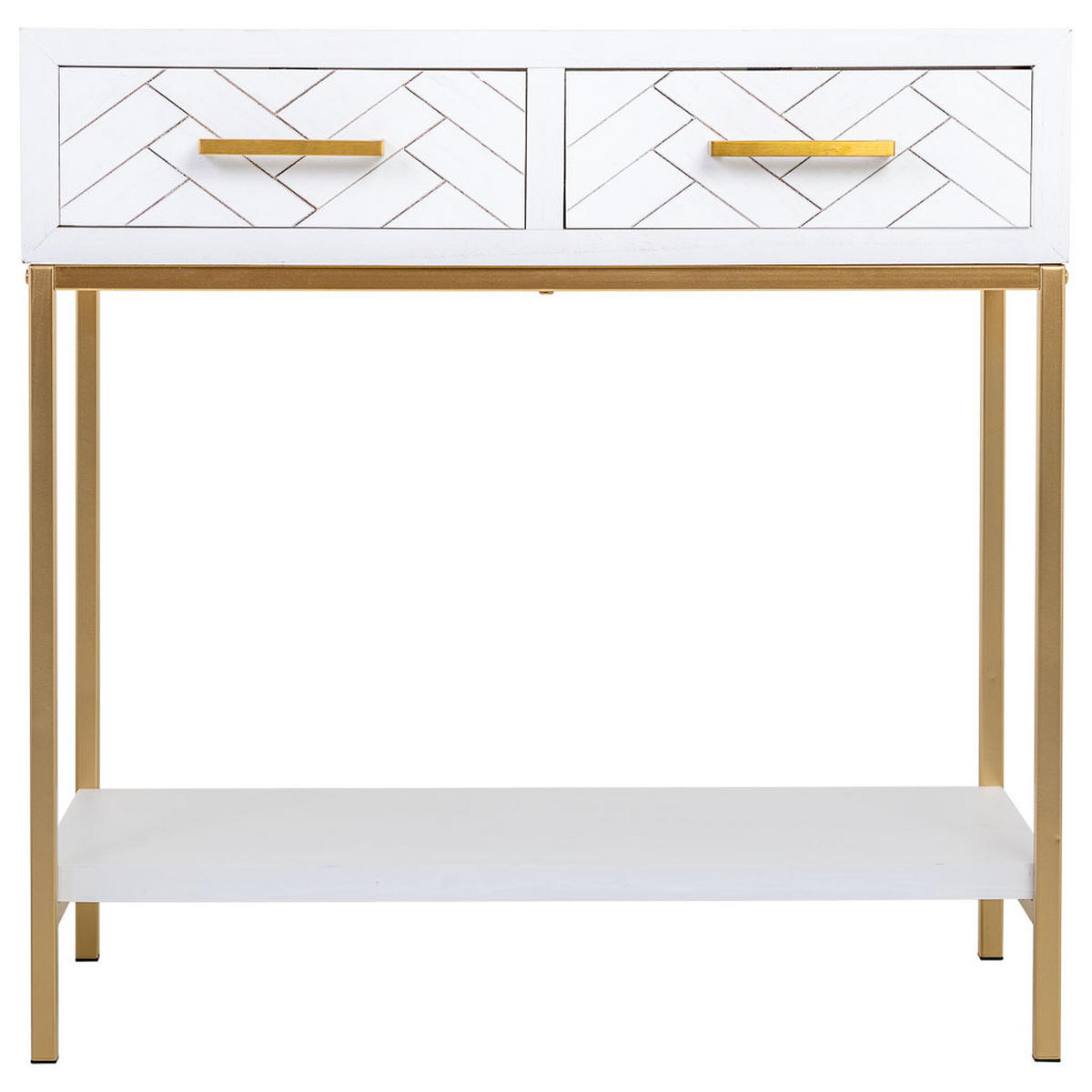 KONSOLENTISCH aus Metall und Holz, 80x42x79cm - Weiß, Holz (42/80/79cm) - Wanderlust