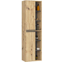 BAD HOCHSCHRANK Vami Eiche Artisan, Grau - Eiche Artisan/Grau, Holzwerkstoff (50/170/30cm) - Akord