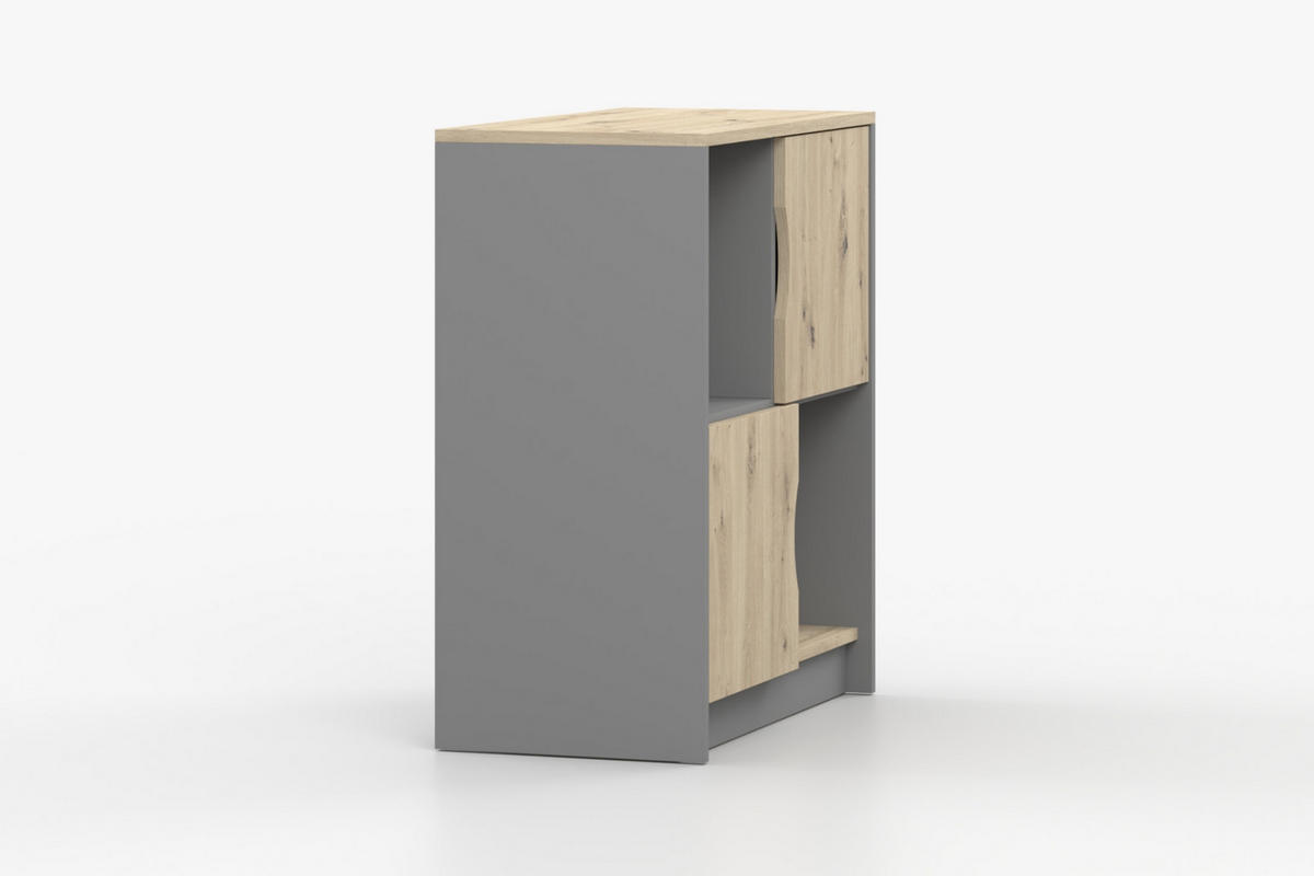 KINDERREGAL JUMI 80/91/40 cm in Grau/Eiche Artisan - Eiche Artisan/Grau, Holzwerkstoff (80/91/40cm) - Deine Möbel 24