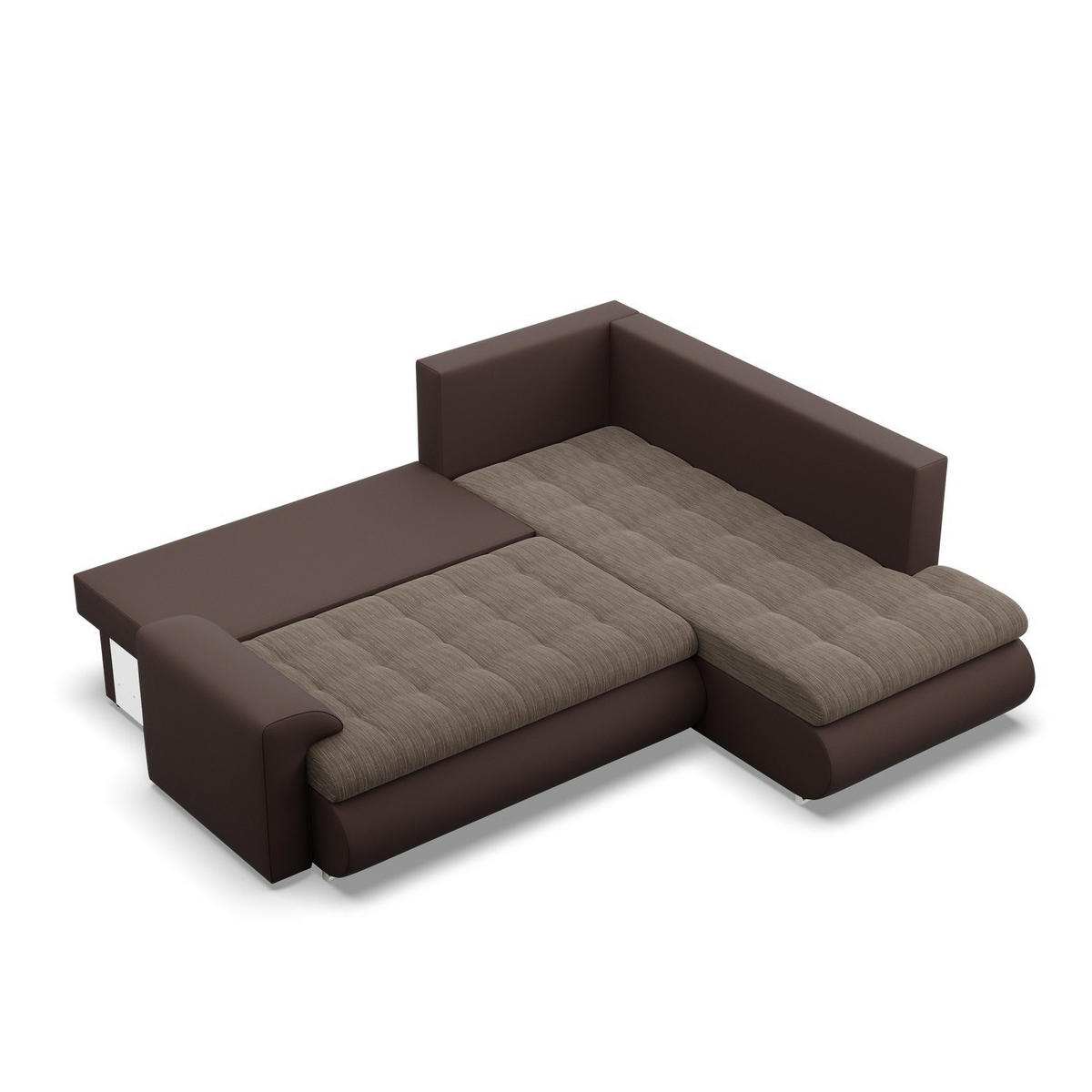 ECKSOFA RECHTS MIT SCHLAFFUNKTION FORESTA, Braun + Braun - Braun, Textil (230/200cm) - Mebligo