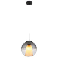 HÄNGELEUCHTE Glas Kristall Grau - Schwarz, Glas (25/25/120cm) - Globo Lighting