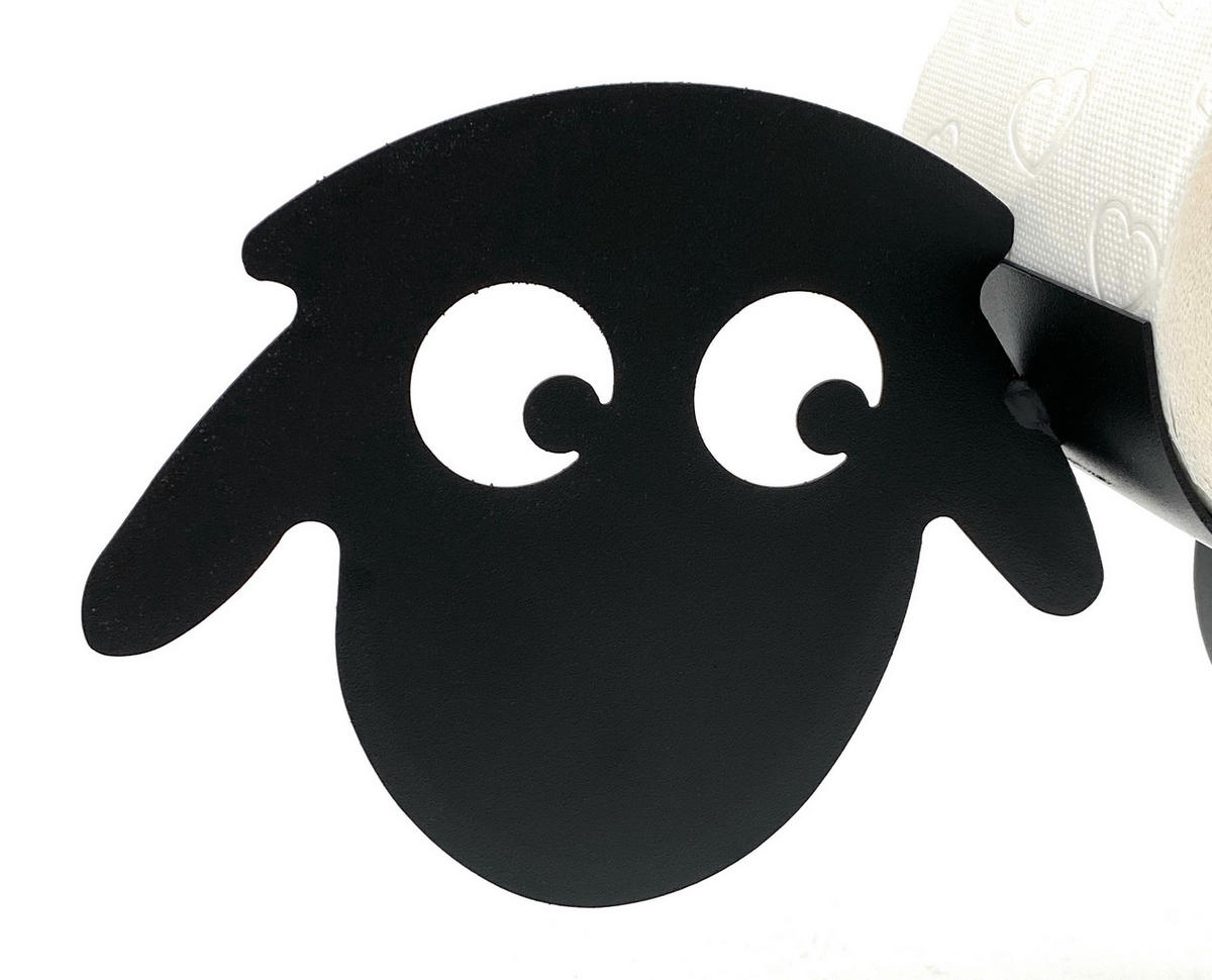 TOILETTENPAPIERHALTER Schwarz Metall Schaf 3.0 - Schwarz, Metall (55/26/10cm) - DanDiBo