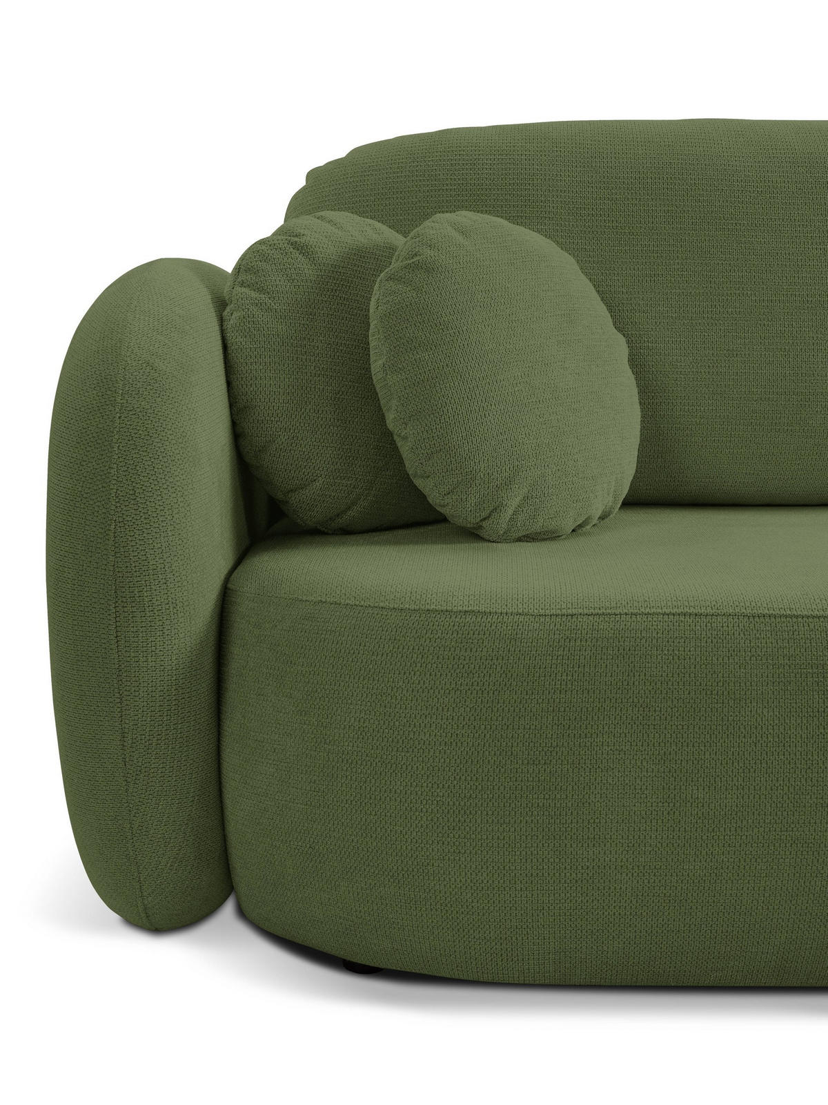 ECKSOFA AMICO R-S Olivgrün Geflochtener Stoff mit Schlaffunktion - Olivgrün, Holz (248/174cm) - MASSENO