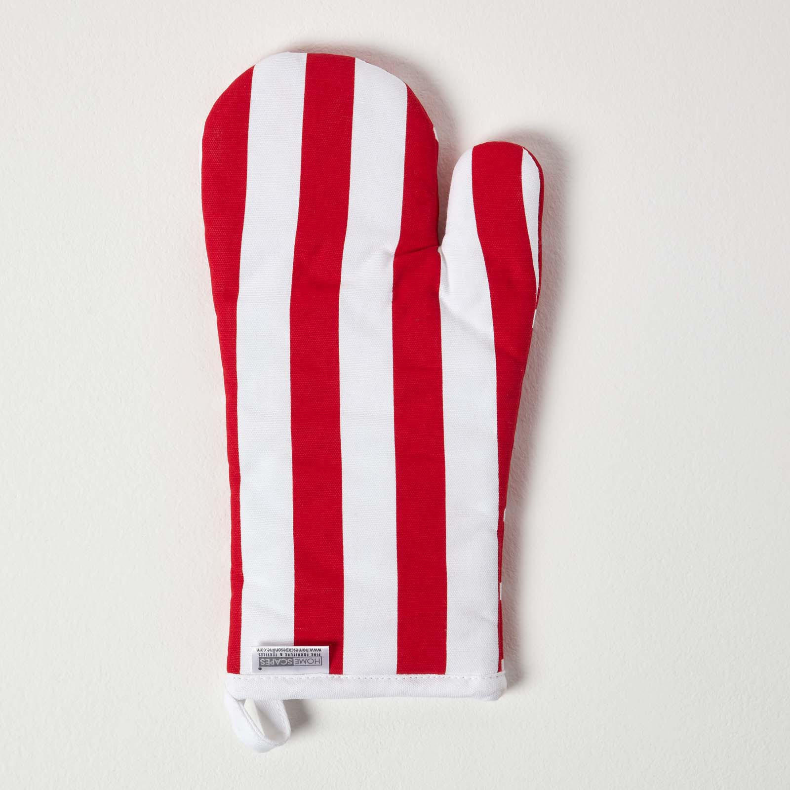 OFENHANDSCHUH Polka Dots 18/32 cm, Baumwolle wattiert - Rot, Textil (18/32cm) - Homescapes