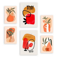 POSTER Set Mit 6 Stoned Vasen In Blume Zusammenfassung A3 & A4 Rahmenlos - Klar, Papier (29/3cm) - Nacnic