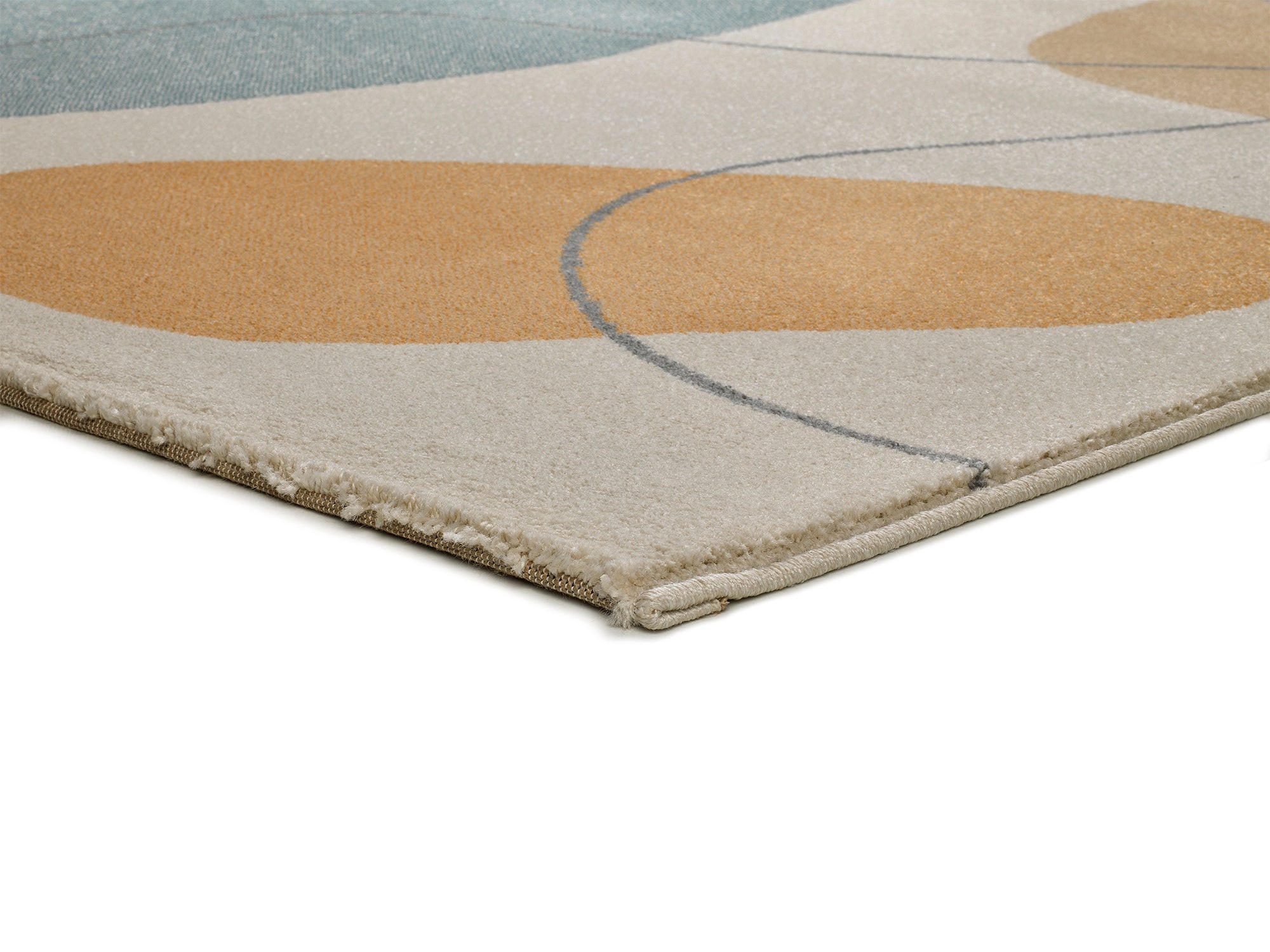 WEBTEPPICH Beige New York 80/150 cm - Blau/Multicolor, Naturmaterialien/Textil (80/150cm) - Atticgo