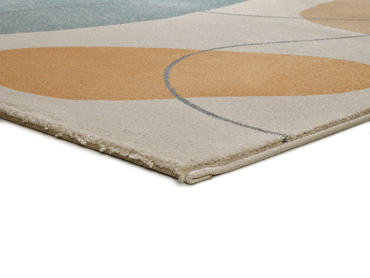 WEBTEPPICH Beige New York 80/150 cm - Blau/Multicolor, Naturmaterialien/Textil (80/150cm) - Atticgo