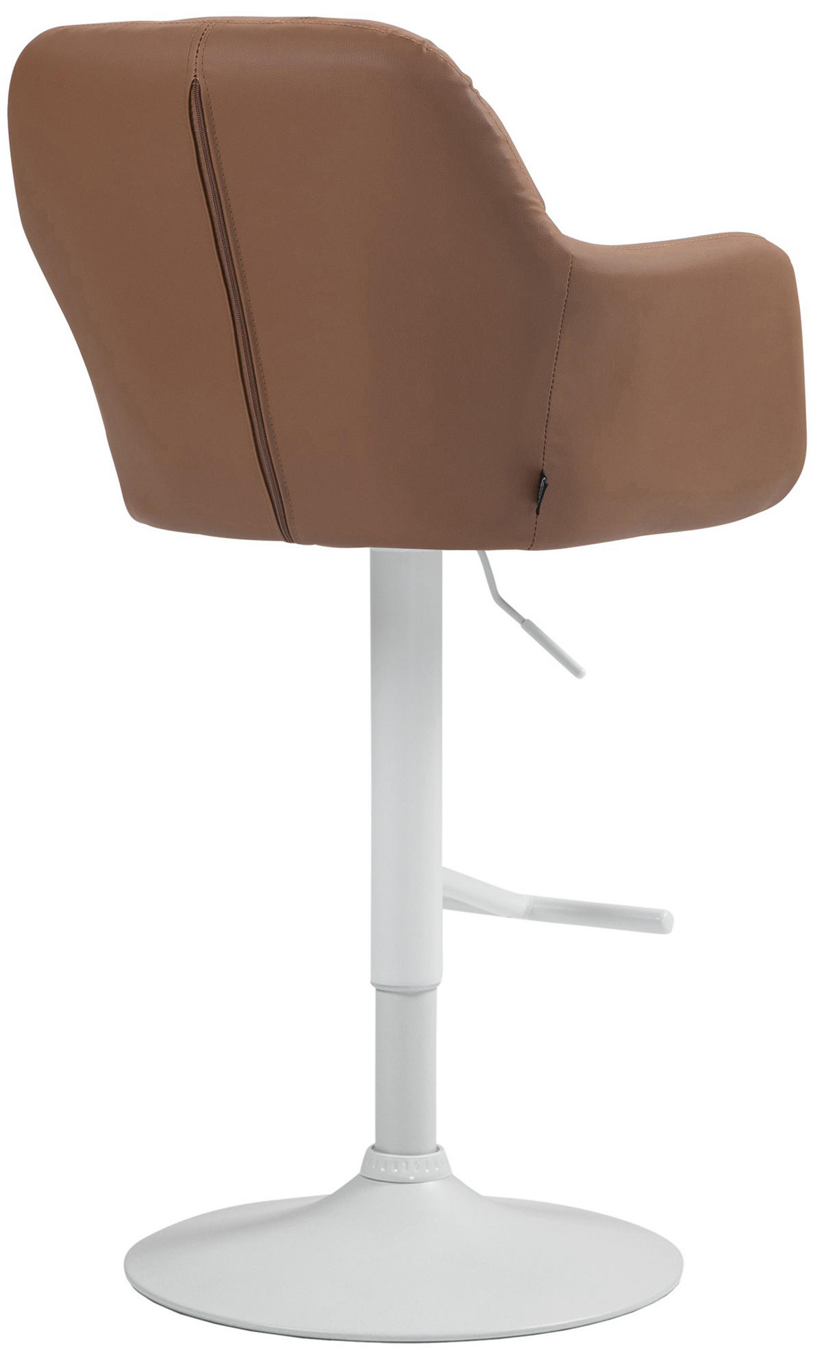 BARHOCKER Nardo Kunstleder weiß hellbraun - Braun/Weiß, Kunststoff/Metall (57/118/59cm) - TPFLiving