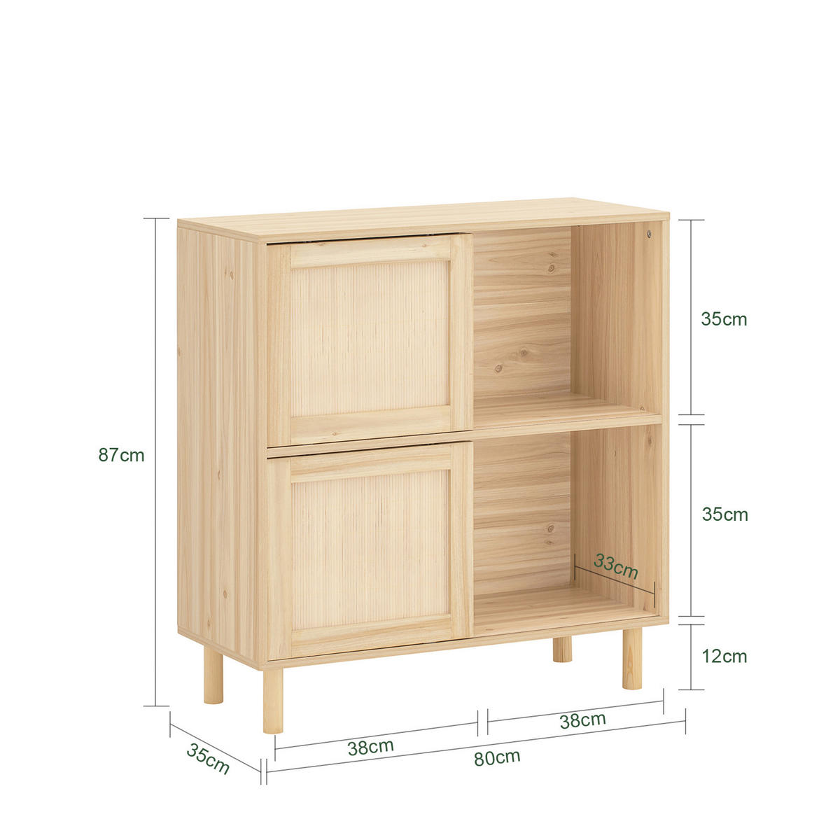 SCHUHSCHRANK NATUR - Naturfarben, Naturmaterialien/Holzwerkstoff (80/87/35cm) - SoBuy