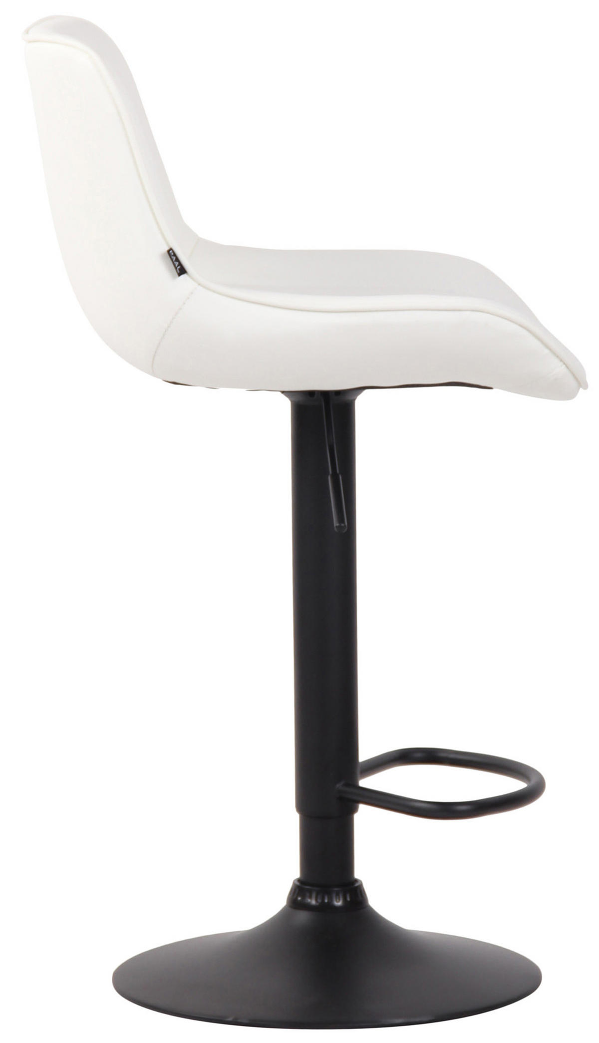 BARHOCKER Lento Gestell schwarz Kunstleder Weiß - Schwarz/Weiß, Kunststoff/Metall (50/108/50cm) - TPFLiving