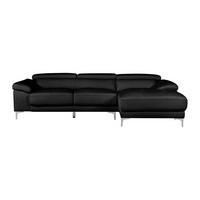 SOFA ohne Schlafmöglichkeit - 4 Personen - Leder - Schwarz - - Schwarz, Leder (265/73/167cm) - Vente-Unique