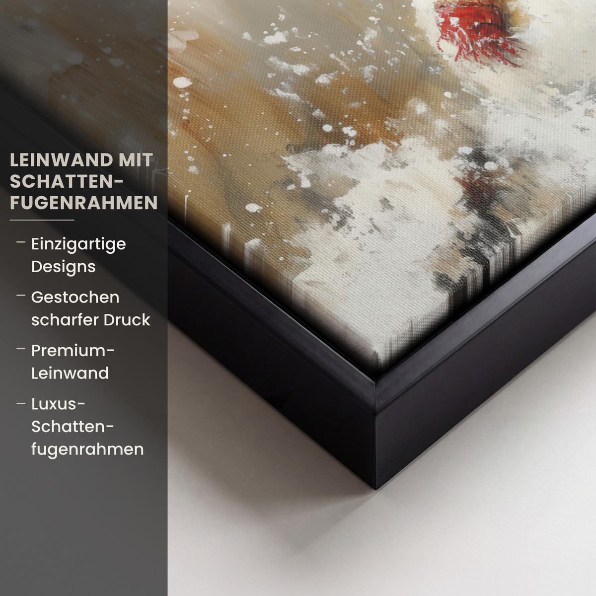 LEINWAND Bilder mit Rahmen - Schneemann - Winter - Schnee - Beige - 40x30 - Weiß, Textil (40/30cm) - MuchoWow