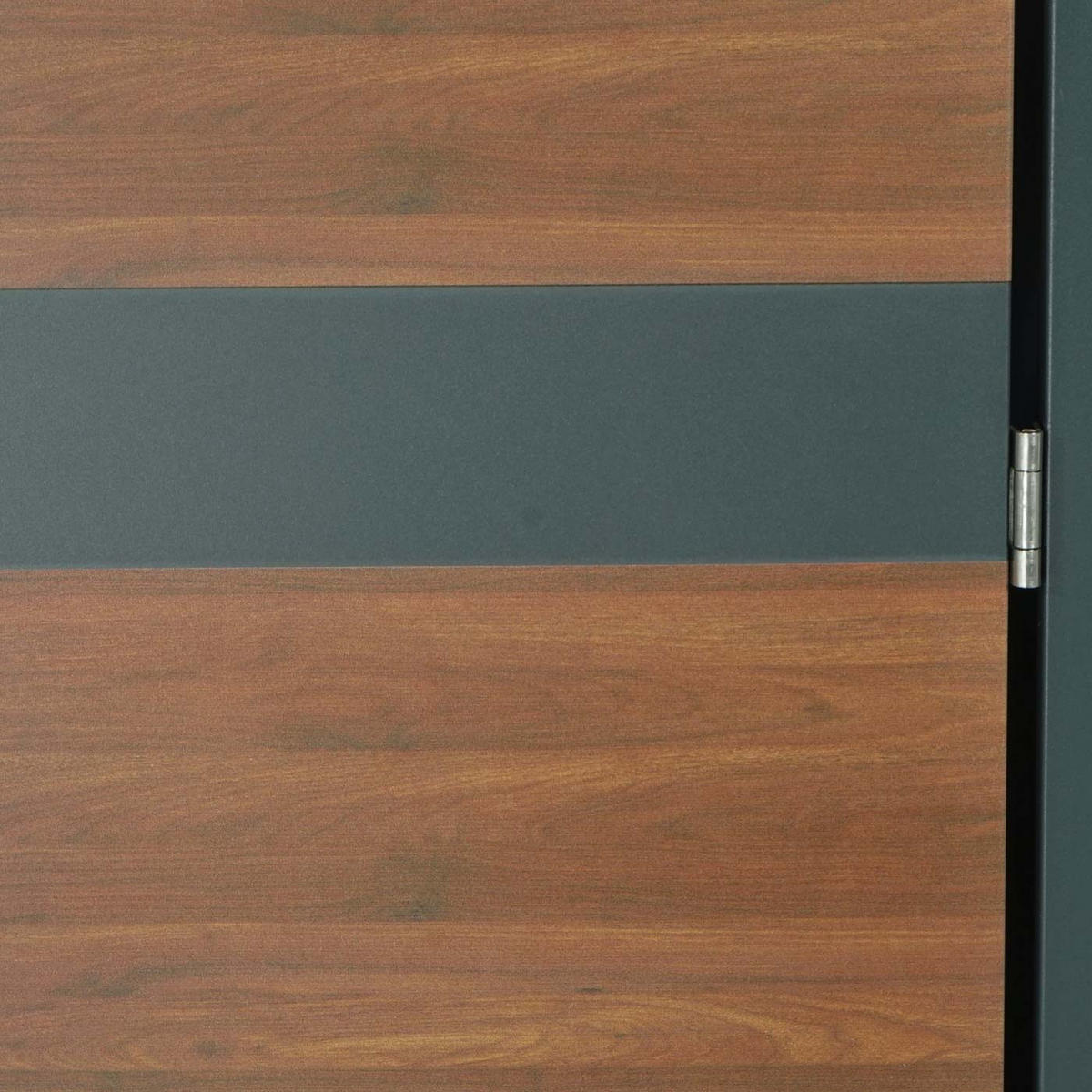 MÜLLTONNENBOX 1er XL 117x72x98cm Anthrazit Kirsche-Holzoptik Dunkelbraun - Kirschbaumfarben, Metall (72/117/98cm) - PROREGAL