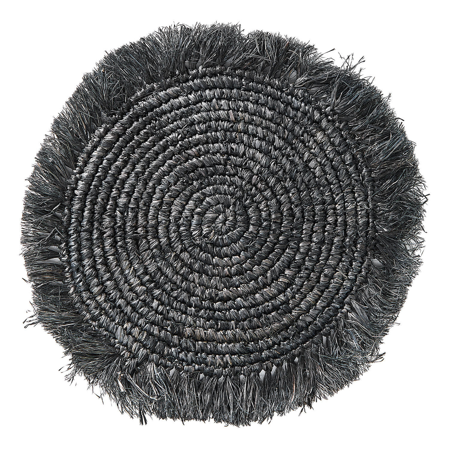 PLATZSET (4er Set) Raffia - Schwarz, Naturmaterialien (41/41cm) - BUTLERS