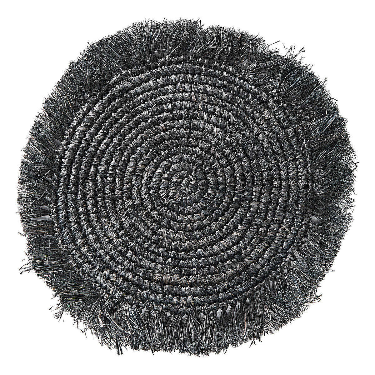 PLATZSET (4er Set) Raffia - Schwarz, Naturmaterialien (41/41cm) - BUTLERS