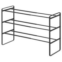 SCHWARZES Schuhregal, ausziehbar, 3 Ebenen - L41-70 cm - Schwarz, Metall (25/46/41cm) - Yamazaki