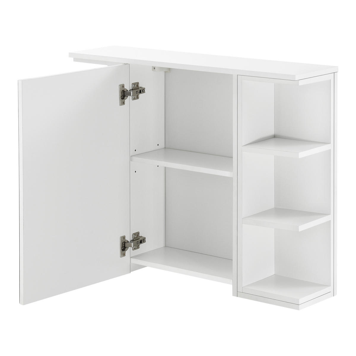 SPIEGELSCHRANK Harstad - Weiß, Holzwerkstoff (80/64/20cm) - [en.casa]