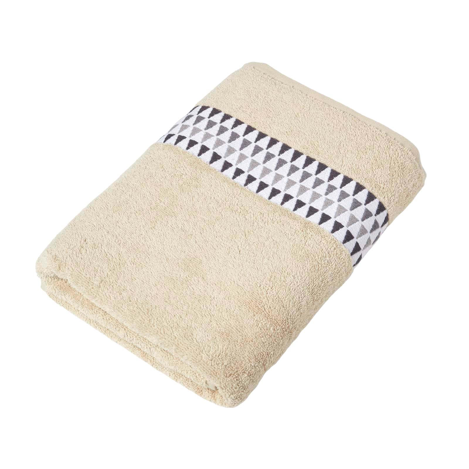 DUSCHTUCH Geometric beige 70/130 cm - Beige, Textil (70/130cm) - Homescapes