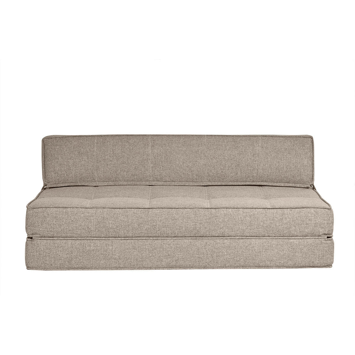 2-SITZER Schlafsofa Taupefarbener Stoff KATY - Taupe, Textil (81/51/132cm) - Miliboo