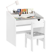 SCHREIBTISCH-SET DE-17524 mit Schublade und Sternenmotiv Grau - Grau, Holzwerkstoff (69/75/50cm) - ComfortXL
