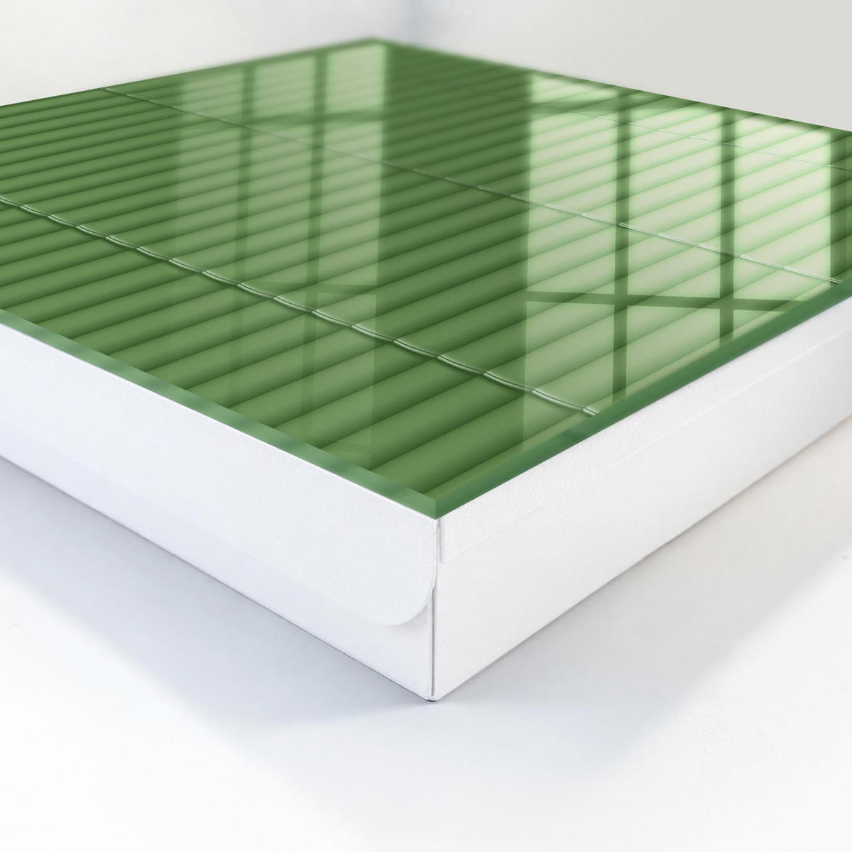 SCHLÜSSELBOX Weiß 30x30 cm – Türöffnung nach rechts - Grüner Bambus - Grün, Metall (30/30/5cm) - TULUP