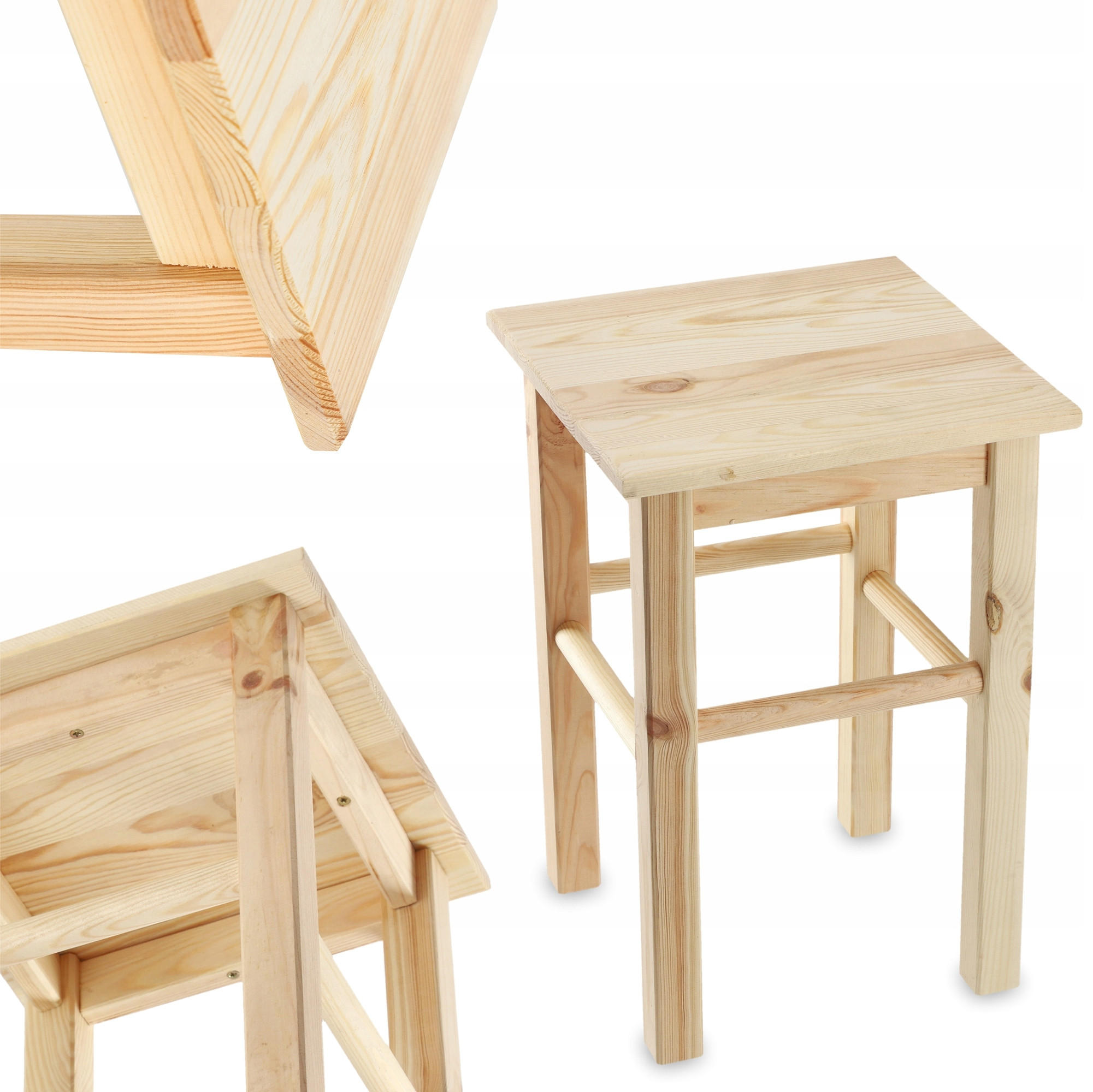 KÜCHENHOCKER aus Holz 44 x 30 cm - Naturfarben, Holz (30/44cm) - KADAX