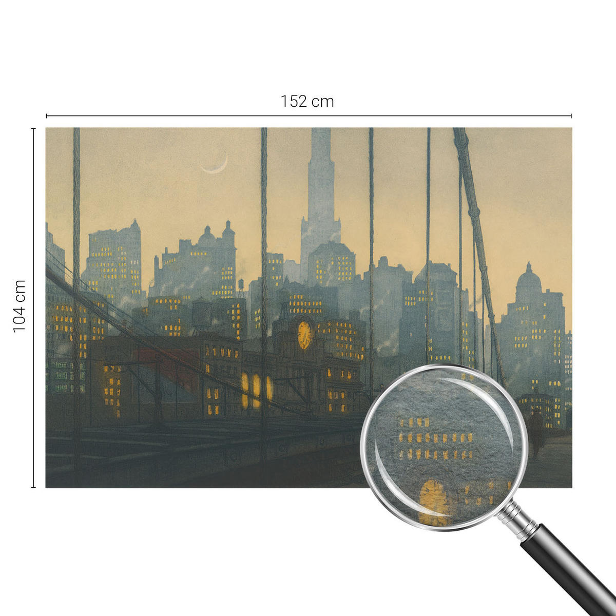 FOTOTAPETE 152x104 cm - Abendpanorama - Grau, Textil (152/104cm) - Wallfluent