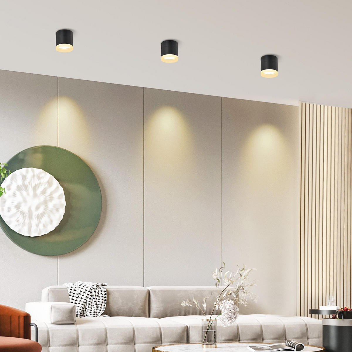 AUFBAUSTRAHLER Aalen II 8.3/8.3/8.5cm - Schwarz, Metall (8.3/8.3/8.5cm) - Nettlife