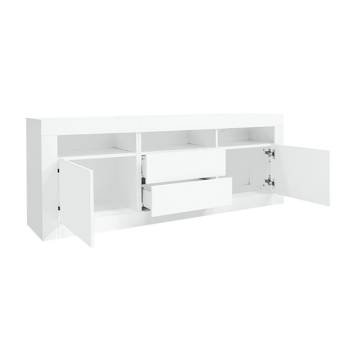 TV-ELEMENT mit LED-Beleuchtung 160 x 35 x 60 cm Hochglanz Weiß - Weiß, Holzwerkstoff (35/60/160cm) - Beauniv
