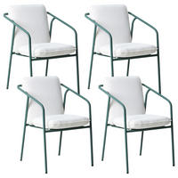 GARTENSTUHL 4er-Set Grün Asciano - Weiß/Grün, Metall (55/86/61cm) - Beliani