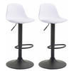 BARHOCKER 2er Set Lederlook weiß - Walnussfarben/Schwarz, Kunststoff/Textil (39/82/43cm) - CLP