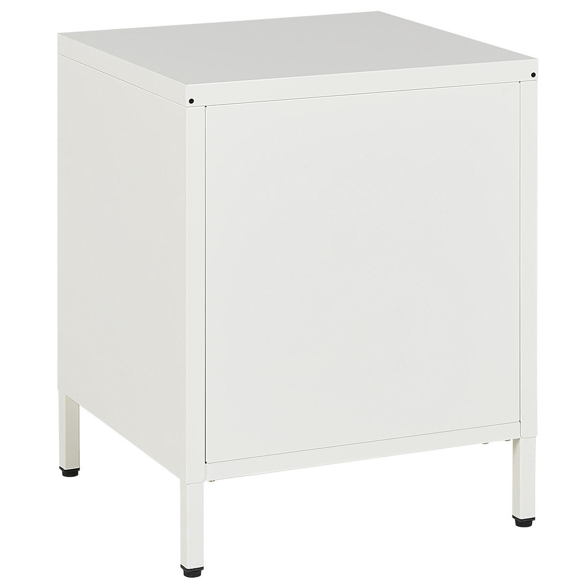 NACHTTISCH weiß 2 Schubladen Kylea - Goldfarben/Weiß, Metall (43/55/40cm) - Beliani