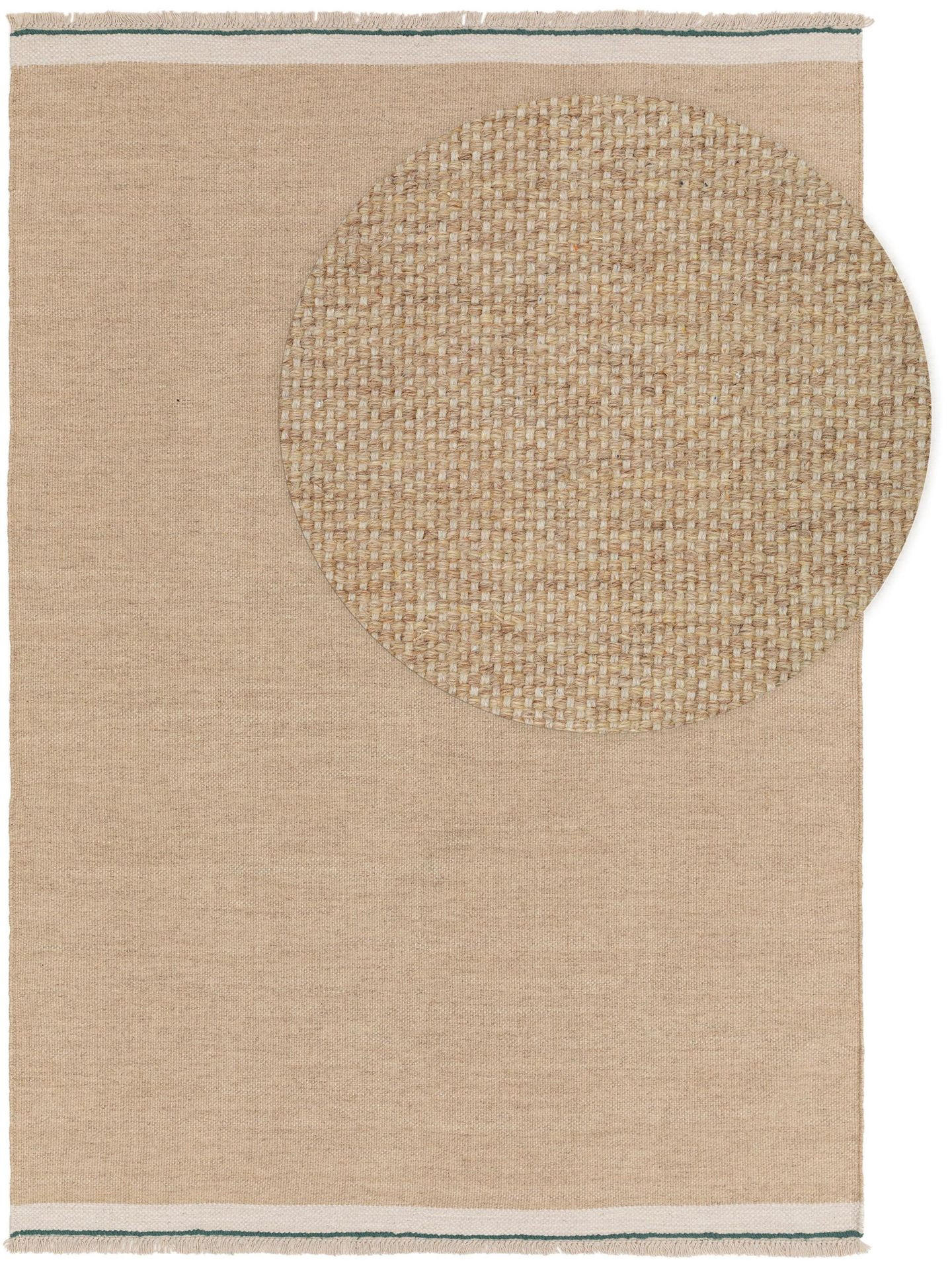 TEPPICH Wollteppich Karla Beige - Beige, Naturmaterialien/Textil (120/1cm) - KUNSTLOFT