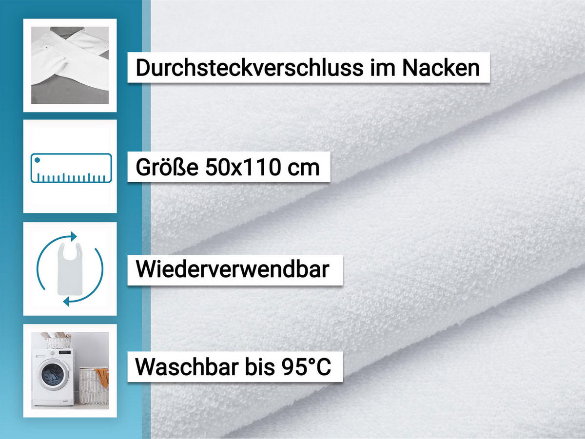ERWACHSENENLÄTZCHEN, 50x110 cm, 100% Polyester, Weiß - Weiß, Textil (50/110cm) - Zollner