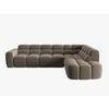 ECKSOFA rechts Lisa aus Samt hellbraun 5 Sitzplätze - Hellbraun, Textil (234/293cm) - Micadoni