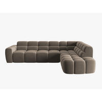 ECKSOFA rechts Lisa aus Samt hellbraun 5 Sitzplätze - Hellbraun, Textil (234/293cm) - Micadoni