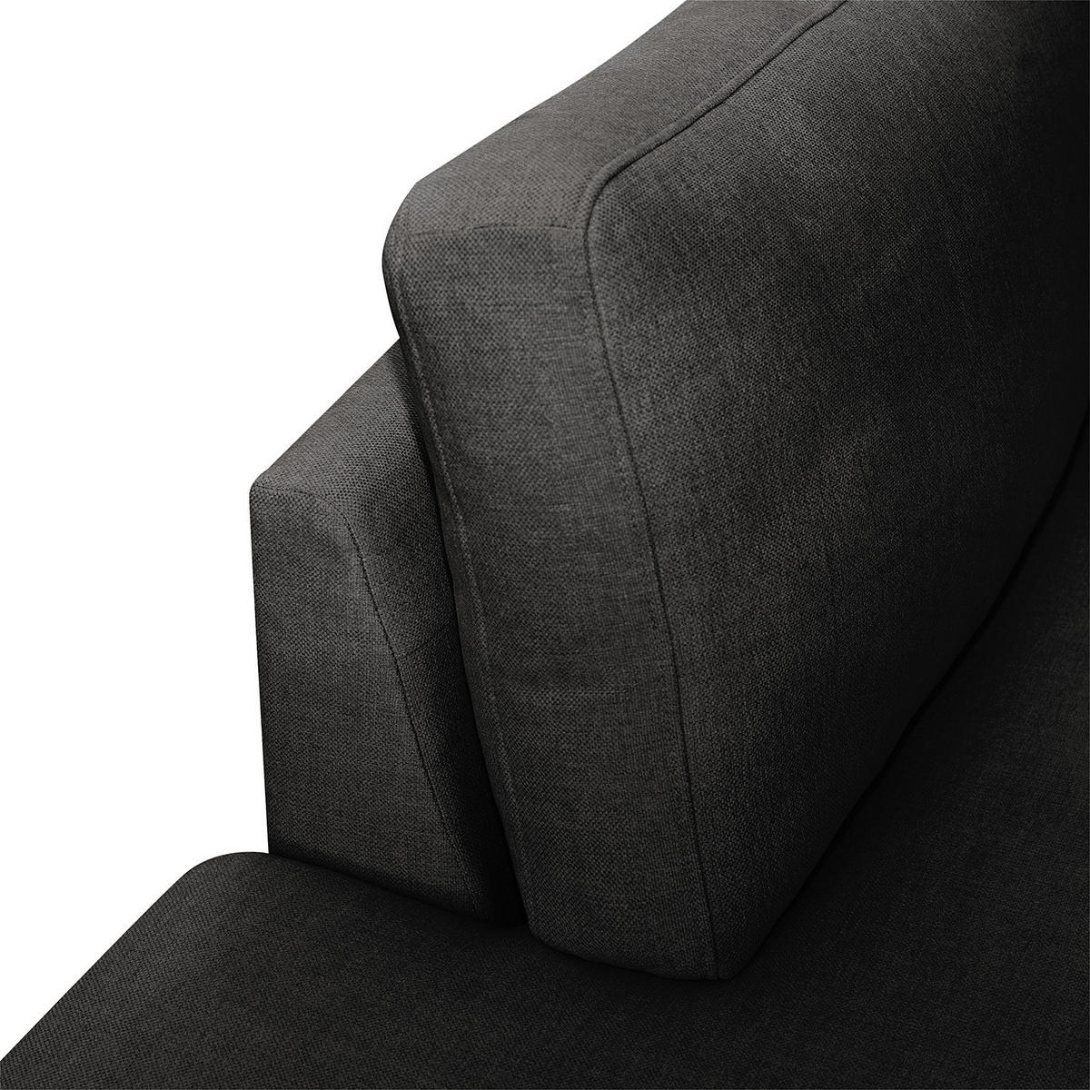 ECKSOFA mit Ottomane - Eichefarben/Schwarz, Eichenholz/Textil (287/219cm) - home24