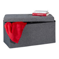 SITZBANK - Anthrazit, Holzwerkstoff/Textil (76/38.5/37cm) - Relaxdays