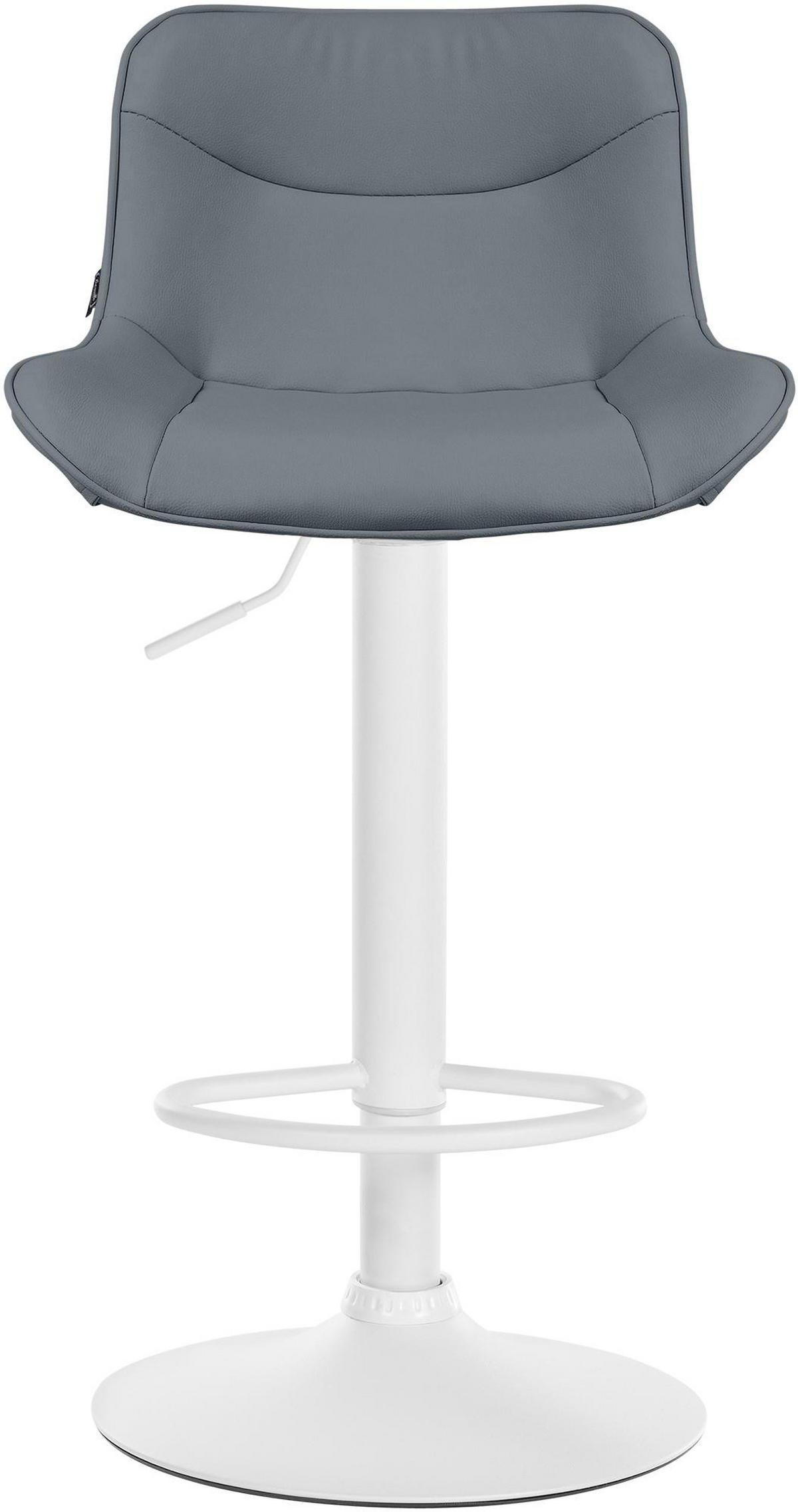 BARHOCKER 2er Set Lederlook grau - Weiß/Grau, Textil/Metall (49/85/51cm) - CLP