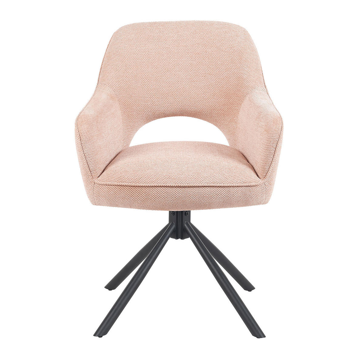 DREHSTUHL Mika-Ben - Schwarz/Rosa, Textil/Metall (60/87/65cm) - DUBI Möbel