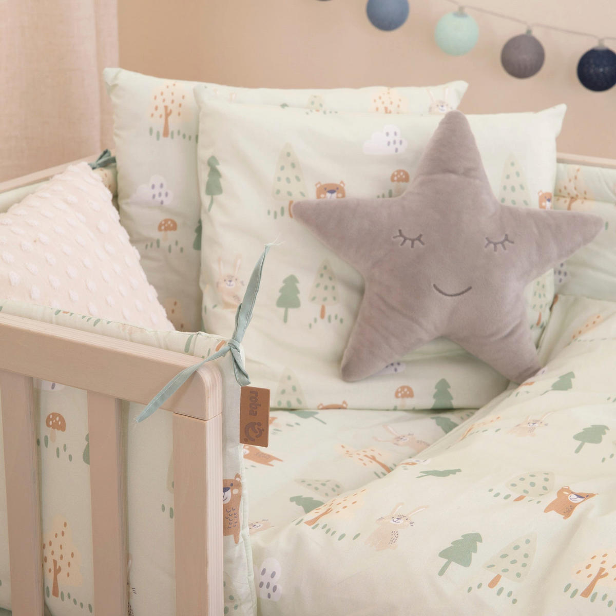 BABYBETTWÄSCHE Woodland Buddies - 100 x 135 cm - Grün, Textil (100/135cm) - Roba
