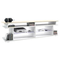 LOWBOARD Movie Platte des TV-Aufsatzes in Creme Hochglanz - Creme, Holzwerkstoff (138.5/39/37.5cm) - Vladon