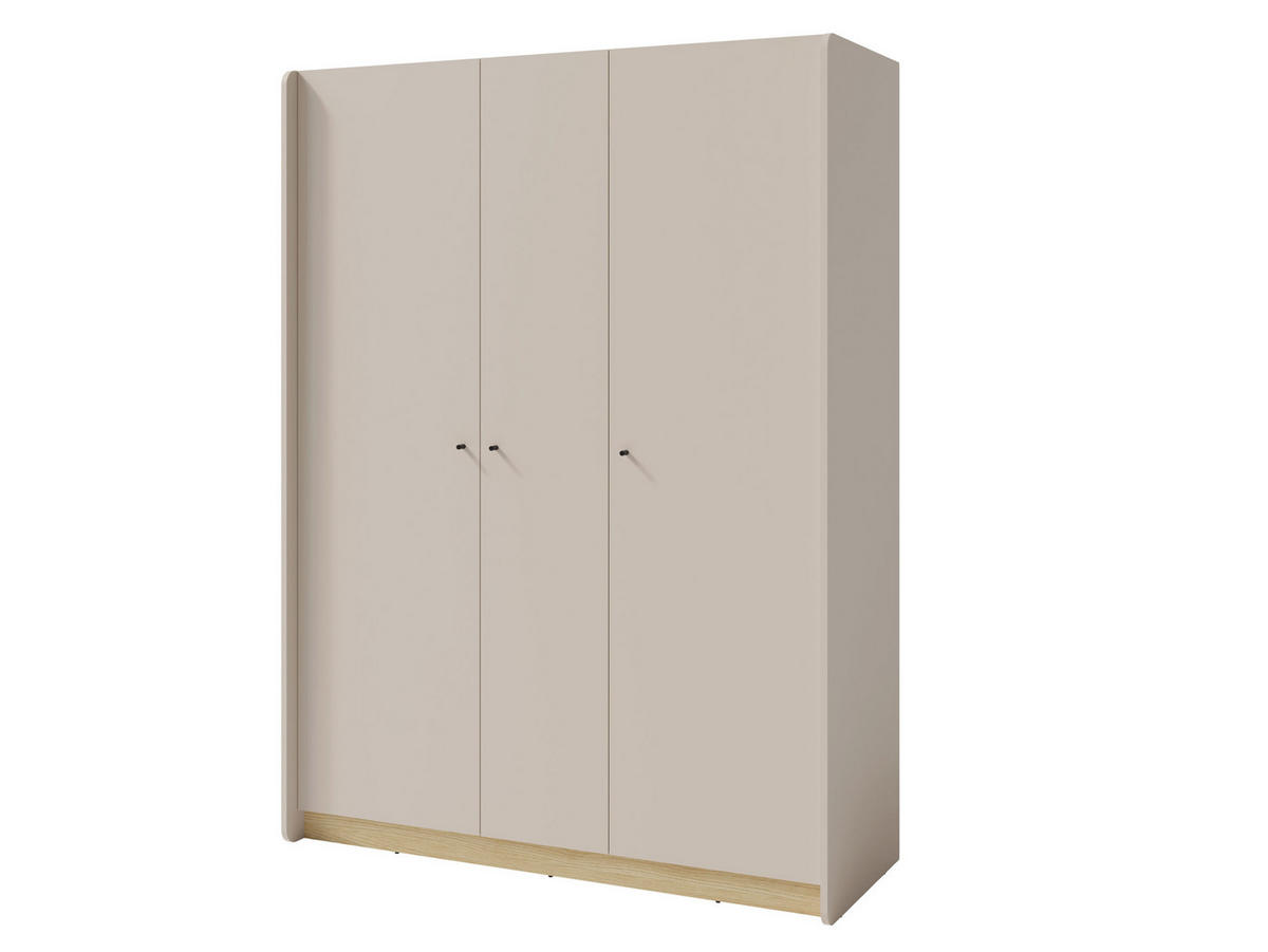 DREHTÜRENSCHRANK VETTA 145/195/52cm 3-türig Beige - Eichefarben/Beige, Holzwerkstoff (145/195/52cm) - MASSENO