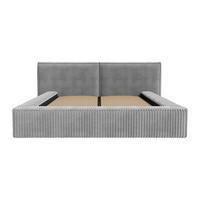 BETT mit Bettkasten - 2 Personen - Samt, Stoff - Hellgrau - - Hellgrau, Textil (160/200cm) - Vente-Unique
