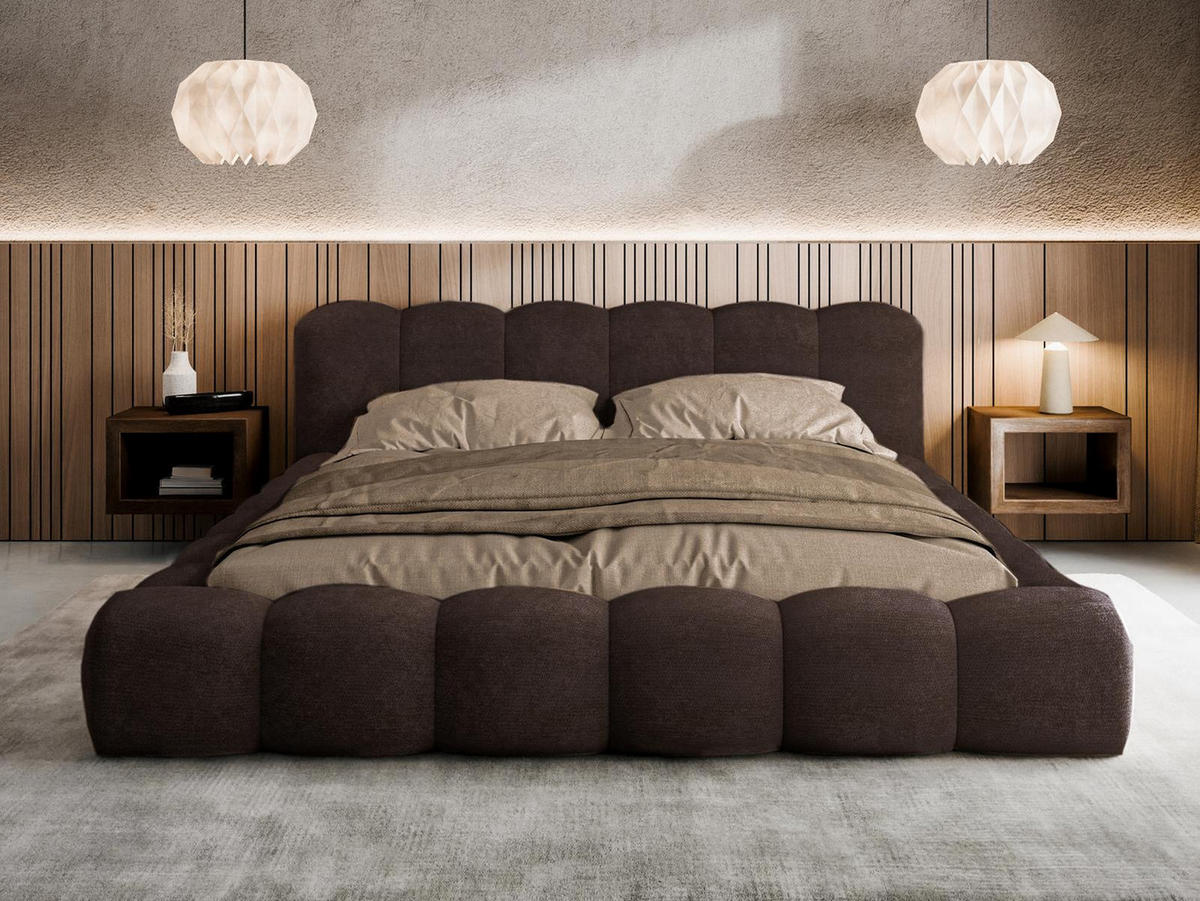 POLSTERBETT 140x200 ERMS Braun - Braun, Holzwerkstoff (140/200cm) - Compleo24