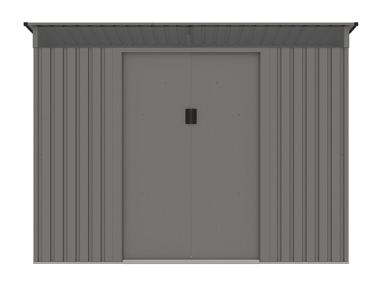 SCHREBERGARTENHAUS - 251 cm x 171 cm - metall - grau Folco - Grau, Metall (251/191/171cm) - Vente-Unique