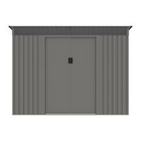 SCHREBERGARTENHAUS - 251 cm x 171 cm - metall - grau Folco - Grau, Metall (251/191/171cm) - Vente-Unique